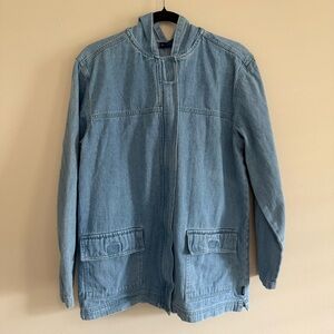 Vintage Blassport Light Blue Denim Hooded Cotton Barn Jacket 
Size Medium
